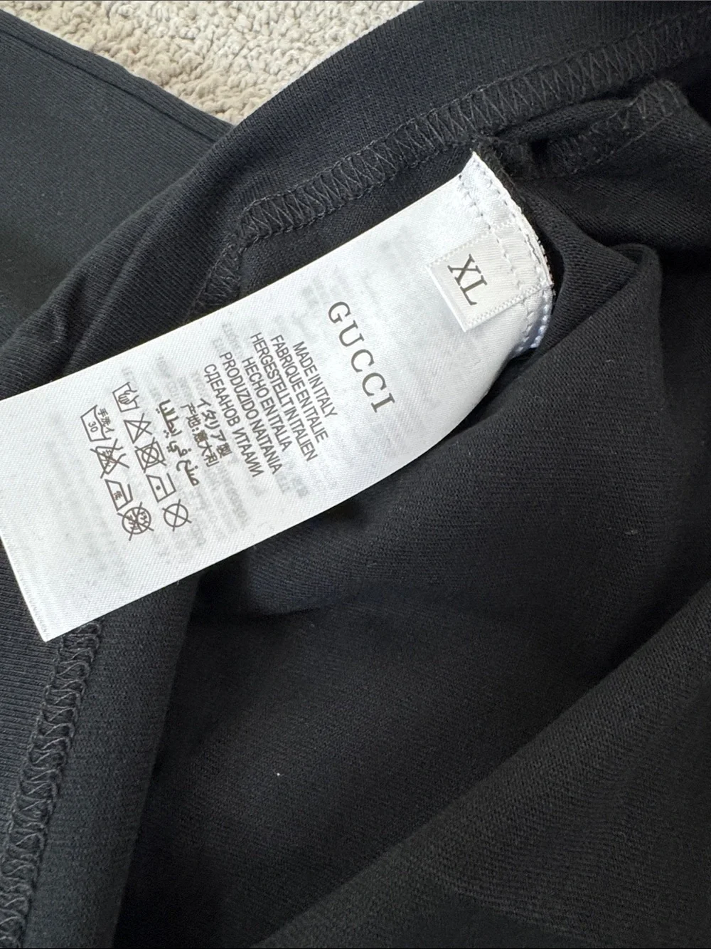 Gucci Black Logo Short Sleeve Crewneck T-Shirt size XL for men
